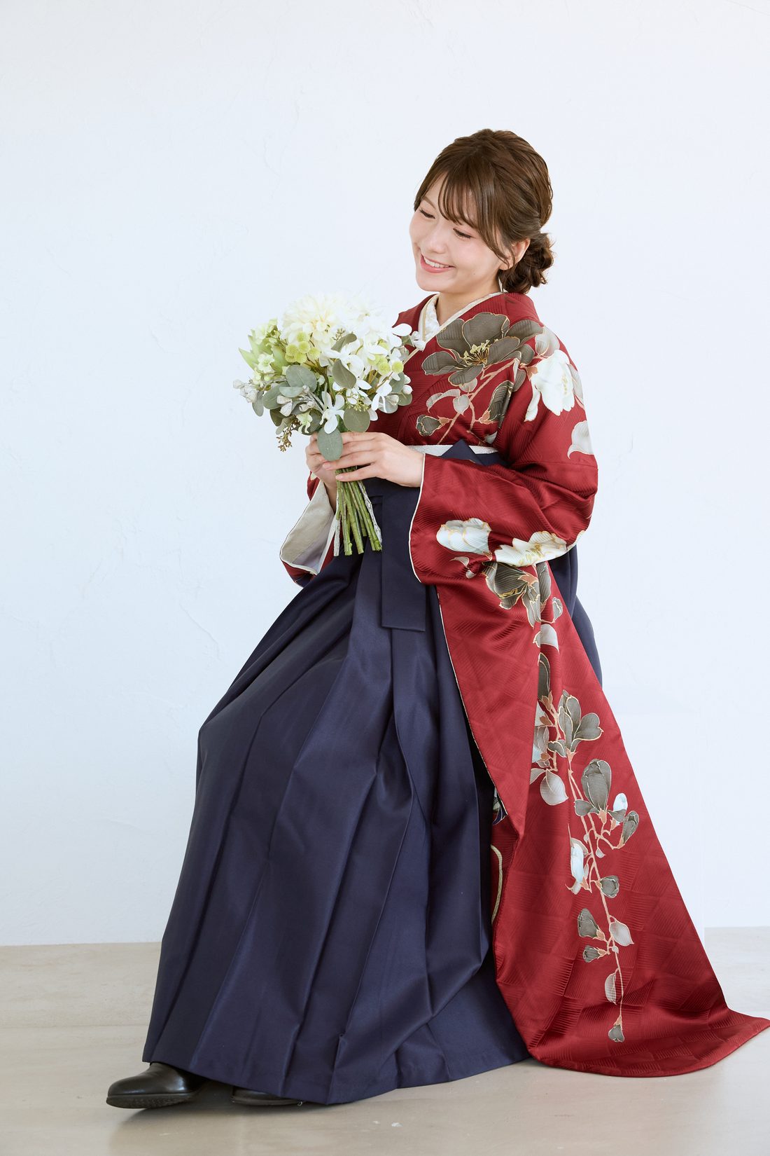 卒業袴 ポージング参考 花束
