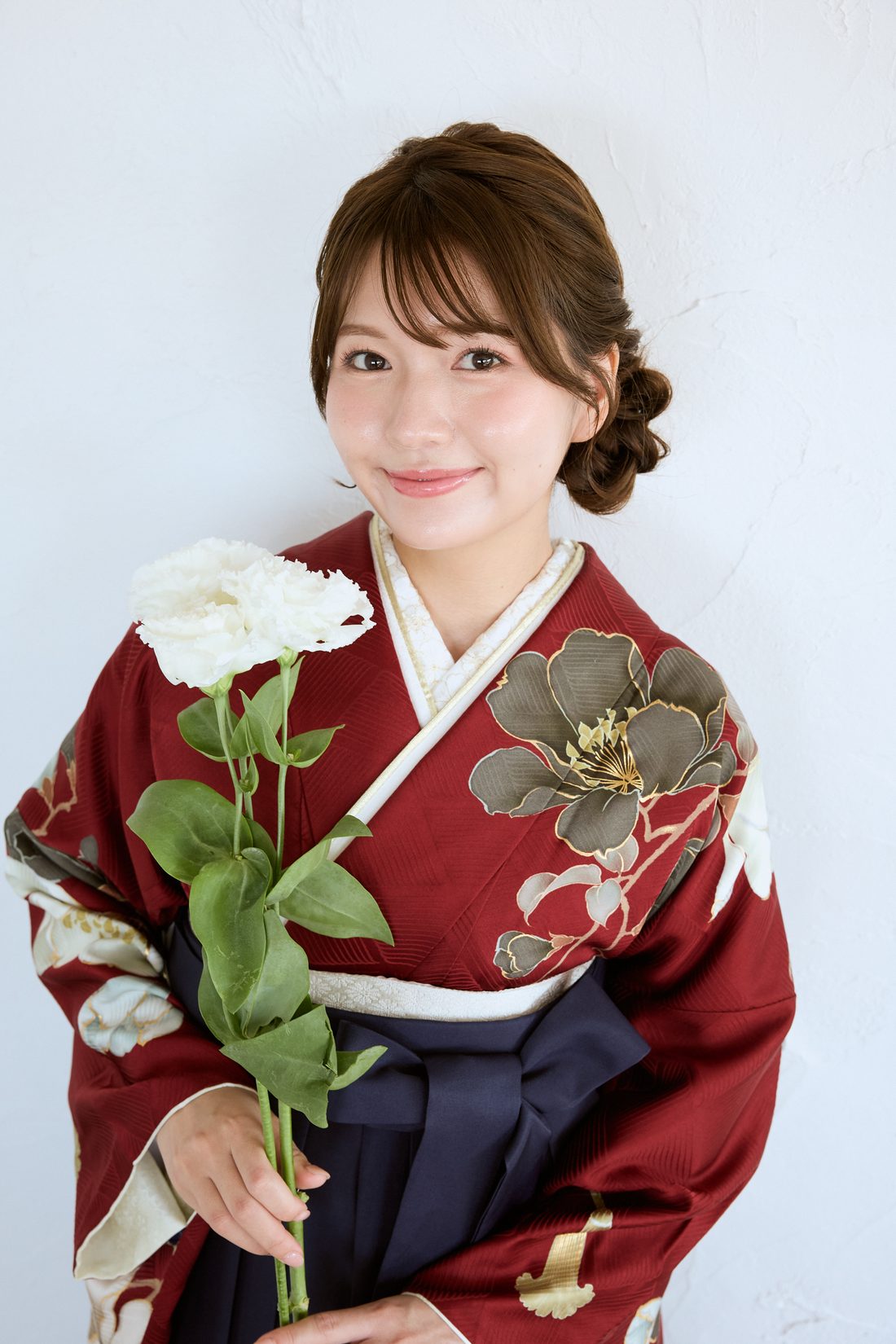 卒業袴 ポージング参考 一輪の花