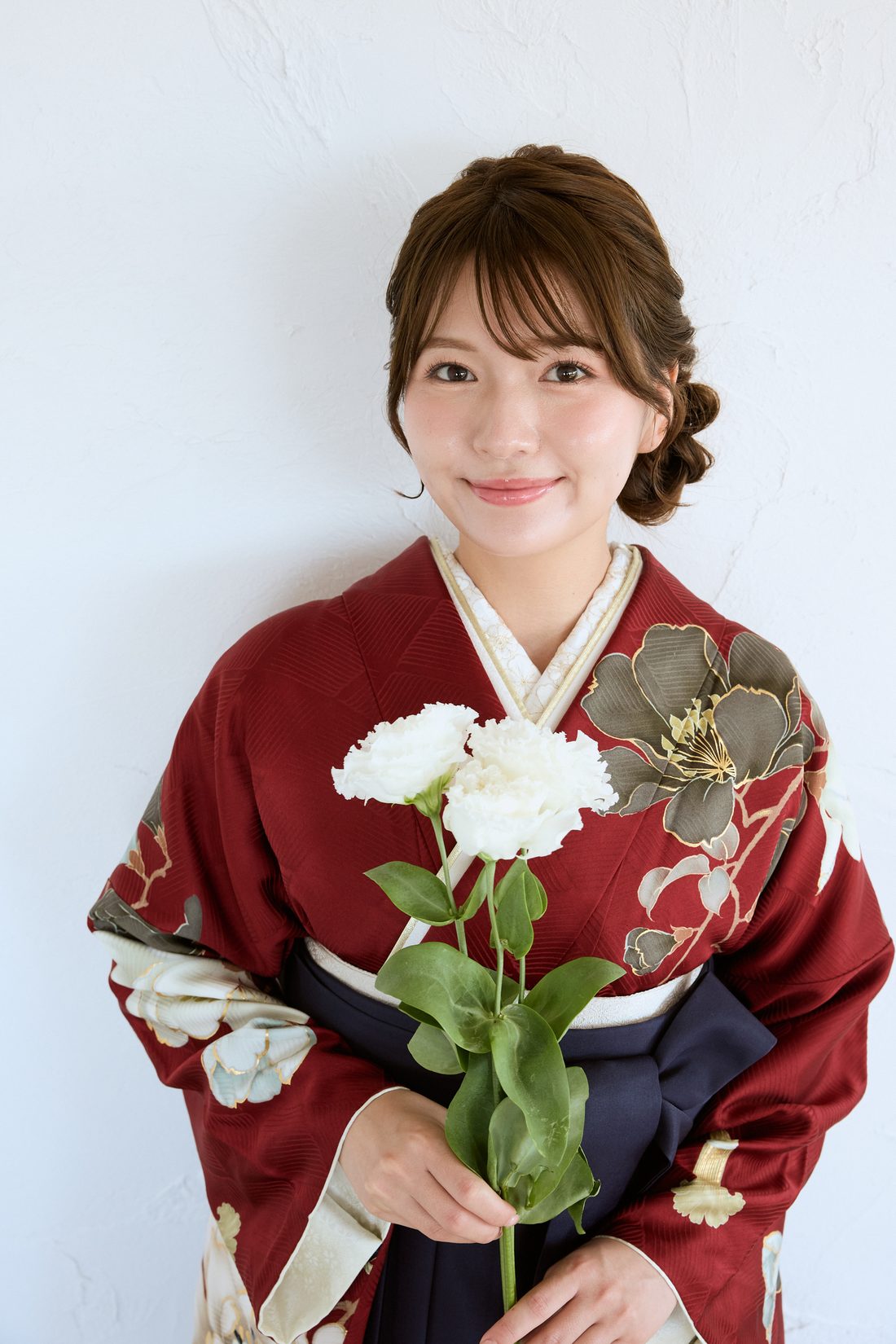 卒業袴 ポージング参考 一輪の花