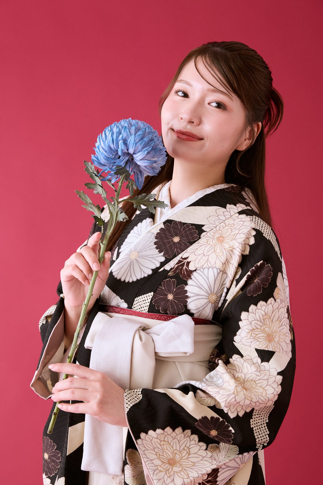 卒業袴 ポージング参考 一輪の花